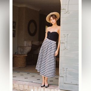 Anthropologie Maeve Plaid Circle Midi Skirt